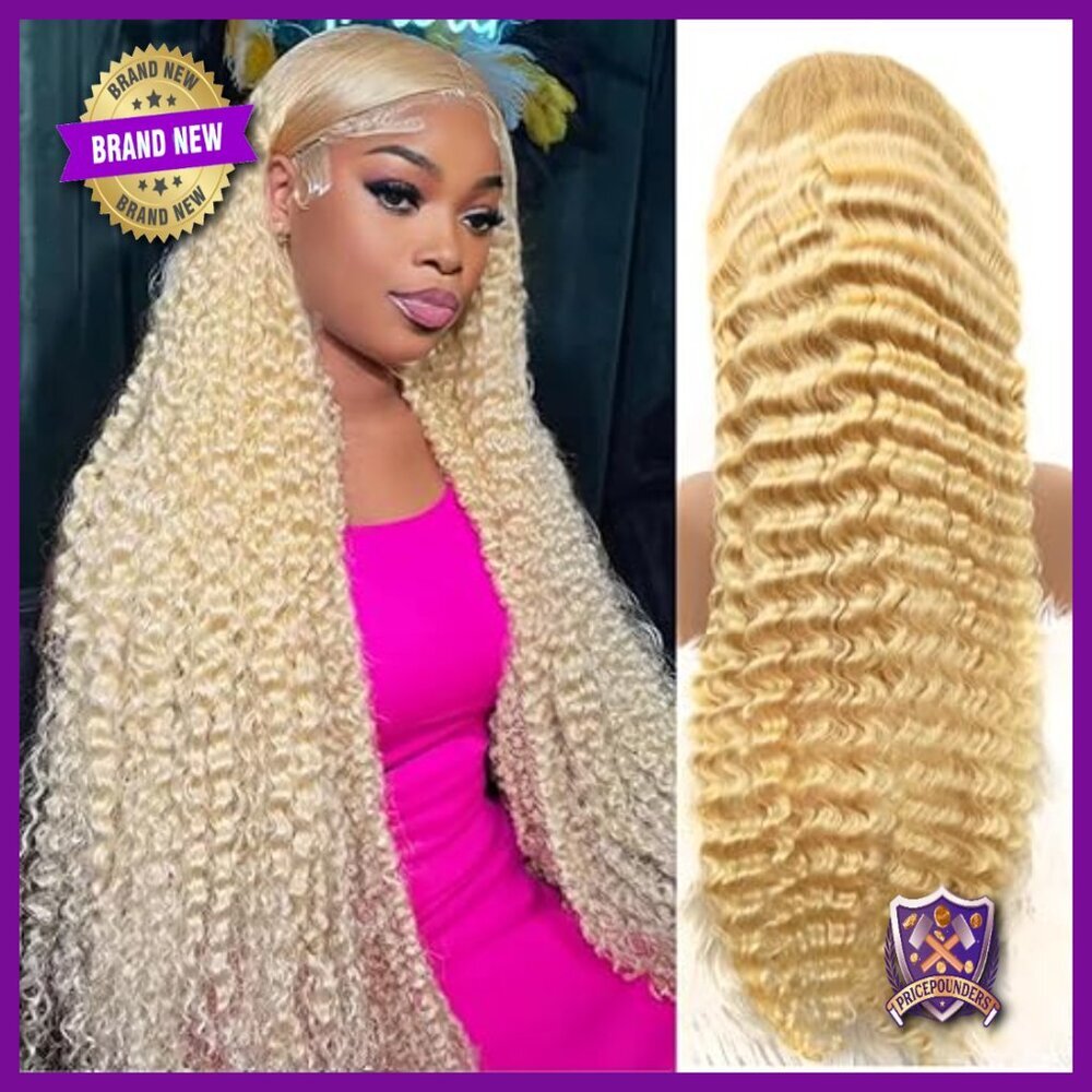 30 Inch Human Hair Lace Front Wig 200% Density Deep Wave Pre Plucked